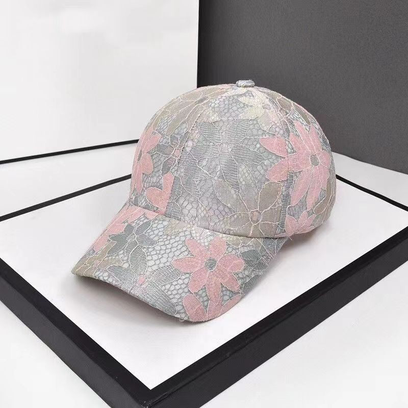 Wholesale Summer small floral stitching lace breathable baseball cap